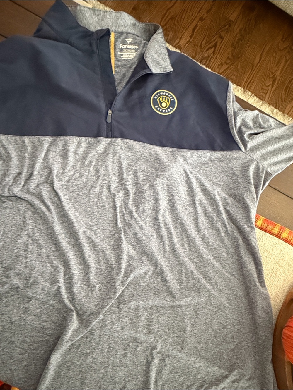 Fanatics Milwaukee Brewers 4X Half Zip Long Sleeve Shirt MLB Baseball